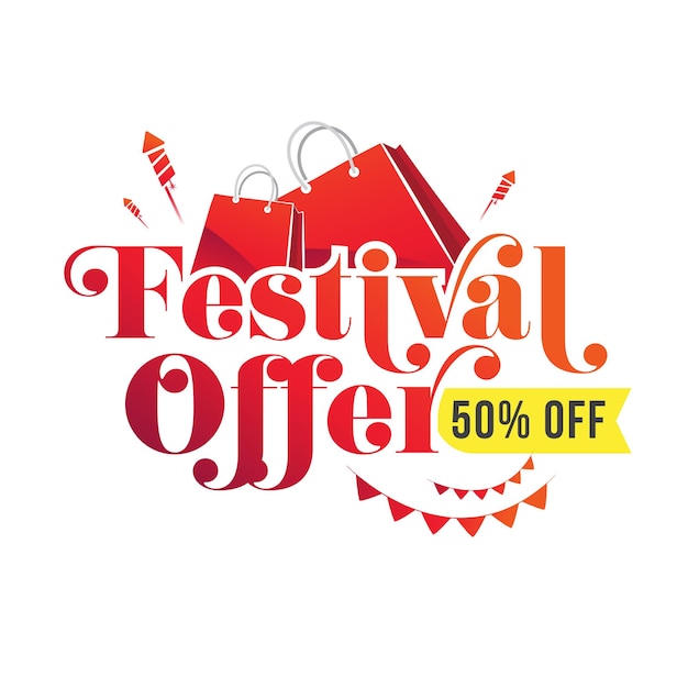 Szablon projektu banera oferty festiwalowej z tagiem rabatowym