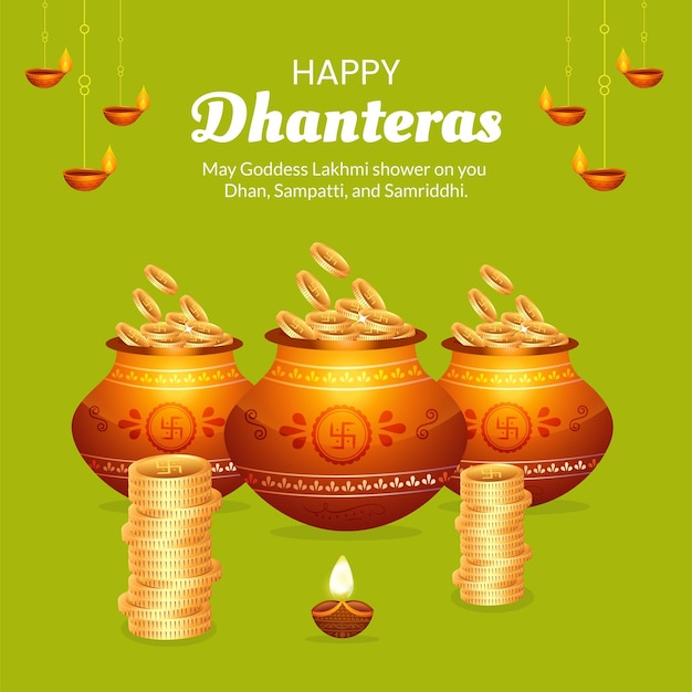 Szablon Projektu Banera Tradycyjnego Festiwalu Happy Dhanteras