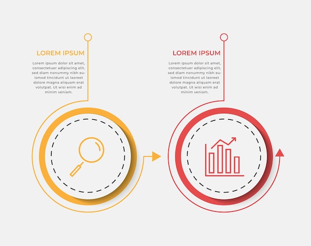 Szablon Projektu Biznes Infografika Wektor Z Ikonami I 2 Dwiema Opcjami Lub Krokami.