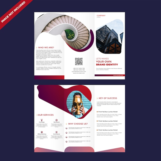 Plik wektorowy szablon projektu broszury korporacyjnej trifold