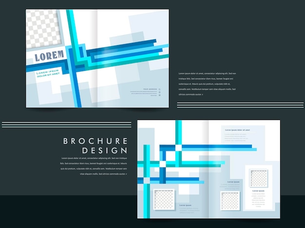 Plik wektorowy szablon projektu broszury z rozłożonymi stronami