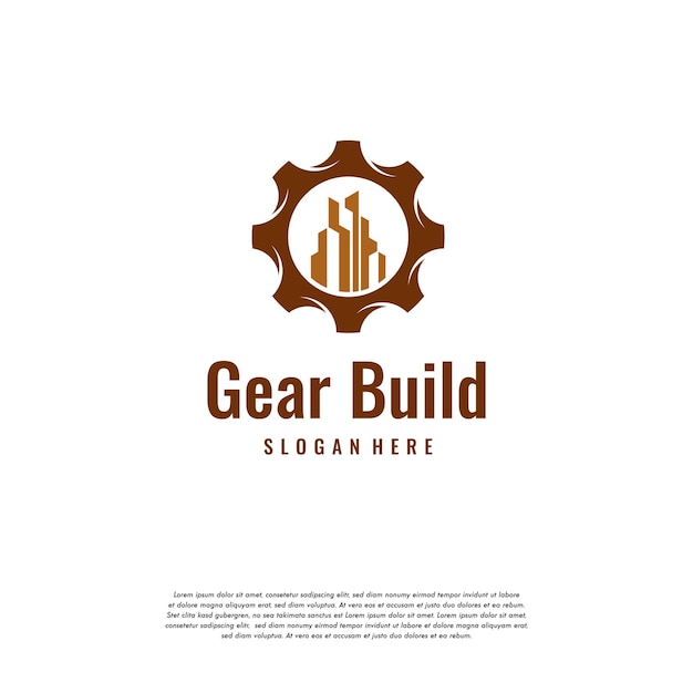 Szablon Projektu City Engine Logo, Szablon Logo Gear Building