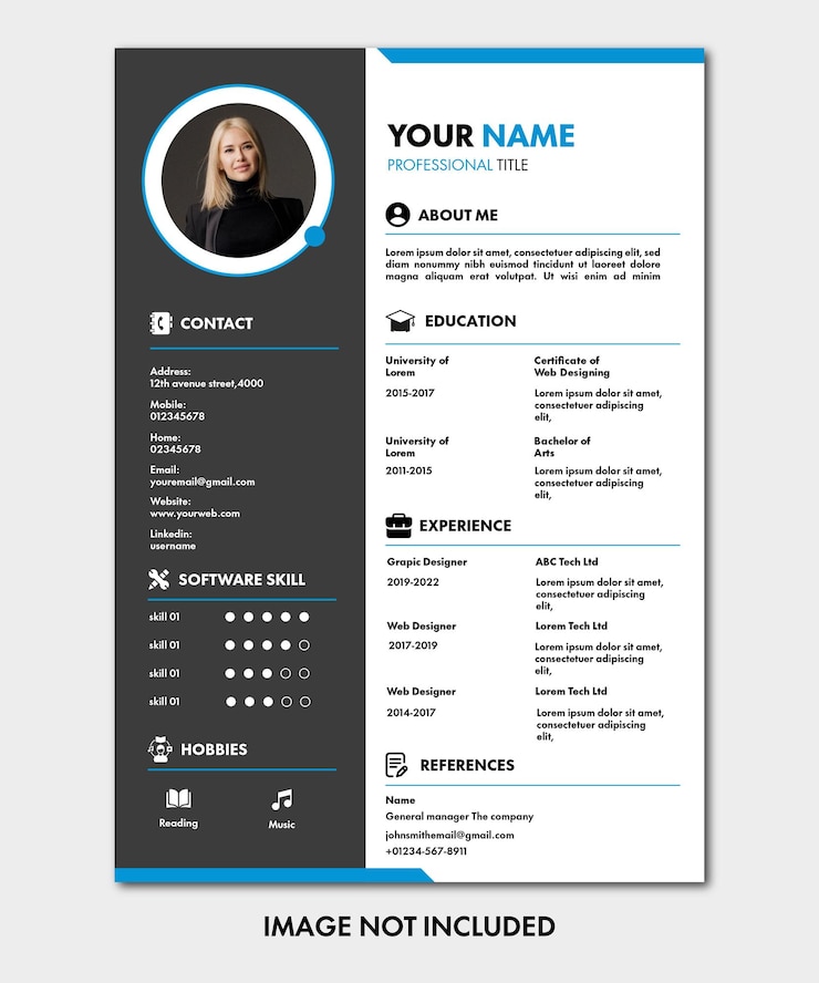 Wektor szablon projektu cv korporacyjnego cv biznesowego wektorowego
