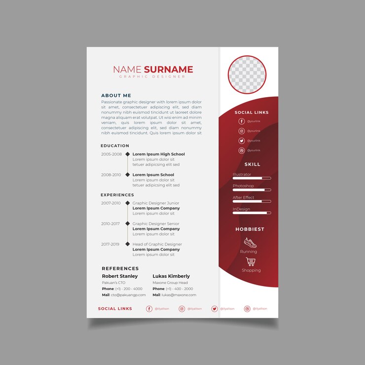 Szablon projektu CV profesjonalne w minimalistycznym stylu