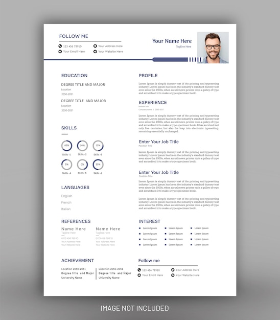 Plik wektorowy szablon projektu cv