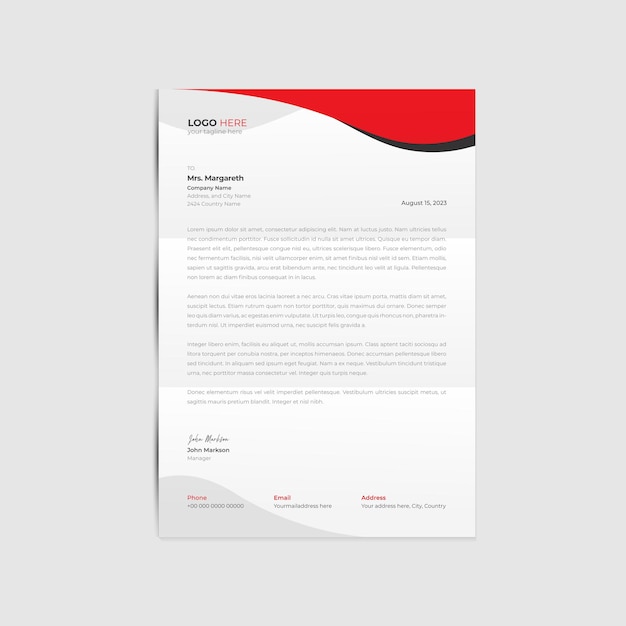 Szablon projektu czystego i nowoczesnego papieru firmowego