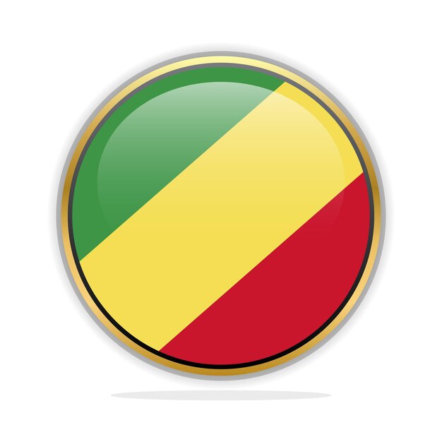 Szablon Projektu Flagi Przycisk Republika Konga