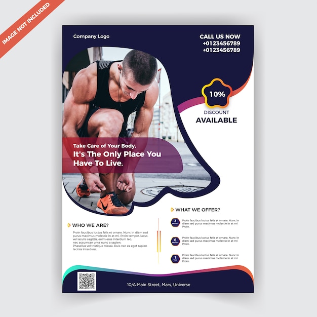 Plik wektorowy szablon projektu gym fitness flyer