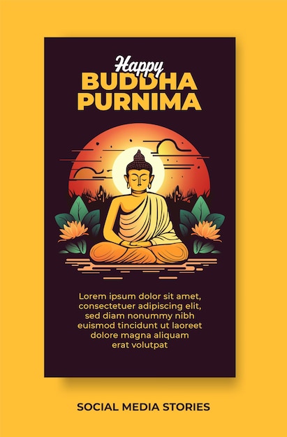Szablon Projektu Happy Buddha Purnima Historie W Mediach Społecznościowych