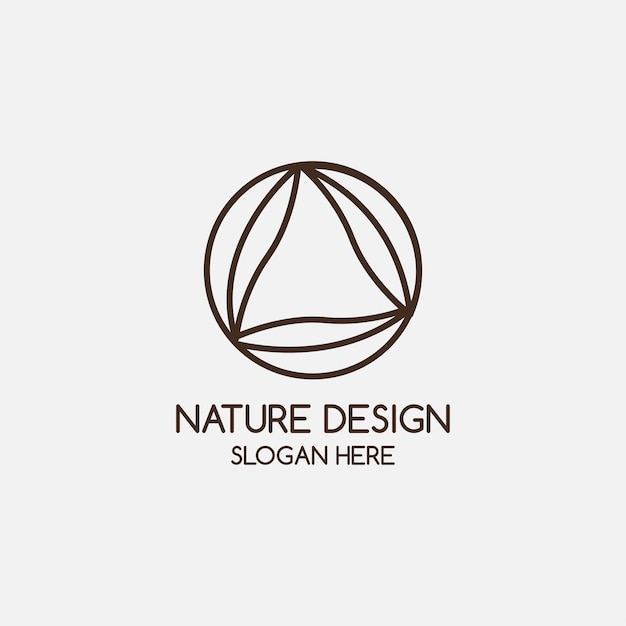 Szablon Projektu Ikona Logo Linii Liści Natura