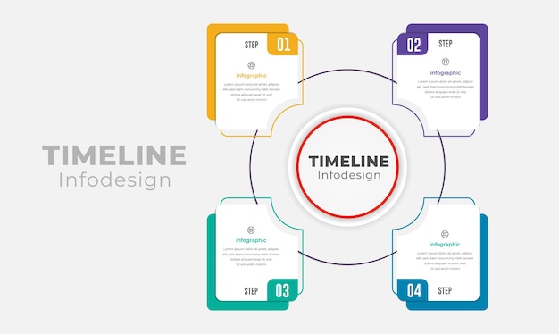 Szablon Projektu Infografika Biznesowa Z 4 Opcjami Lub Krokami Ilustracja Wektora.