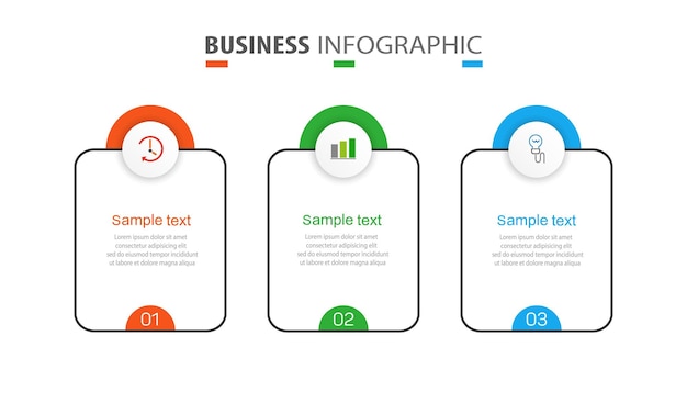 Szablon Projektu Infografiki Biznesowej Z 3 Opcjami Lub Krokami