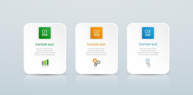 Szablon Projektu Infografiki Biznesowej Z 3 Opcjami Lub Krokami