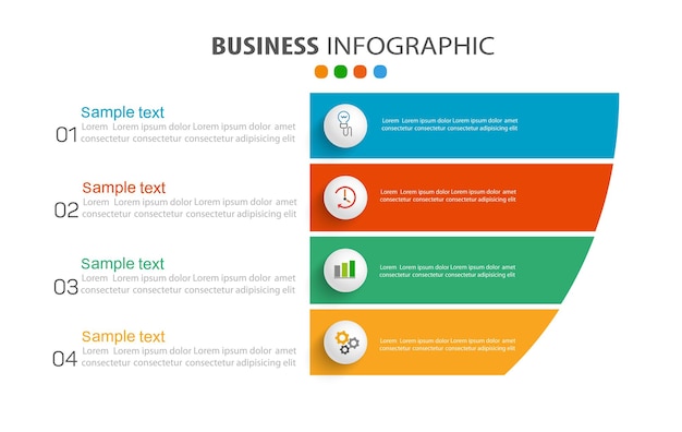 Szablon Projektu Infografiki Biznesowej Z 4 Krokami Lub Procesami Opcji