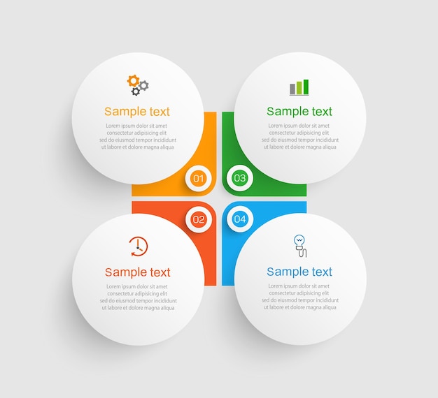 Szablon Projektu Infografiki Biznesowej Z 4 Opcjami Lub Krokami