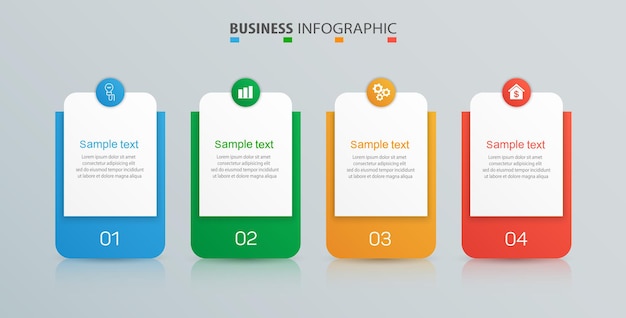 Szablon Projektu Infografiki Biznesowej Z 4 Opcjami