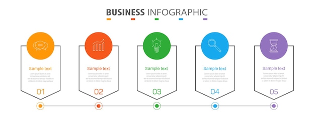 Szablon Projektu Infografiki Biznesowej Z 5 Opcjami