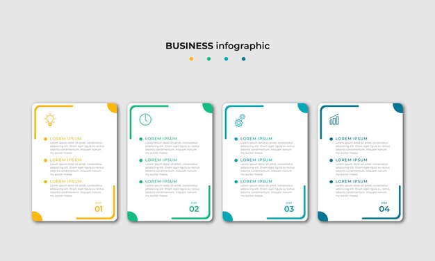 Szablon projektu infografiki osi czasu kroków