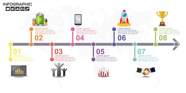 Szablon Projektu Infografiki Osi Czasu