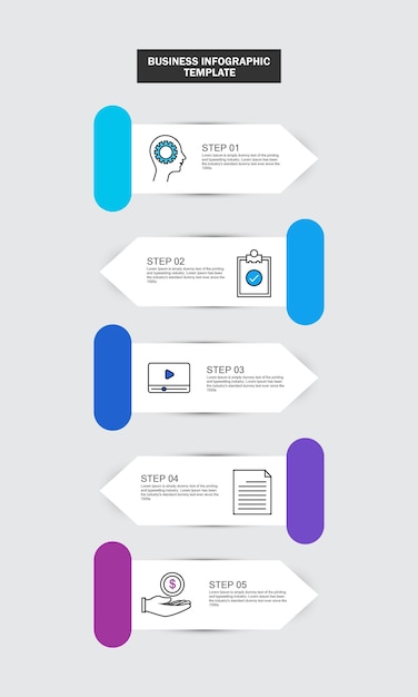 Plik wektorowy szablon projektu infografiki wizualizacji biznesowej z krokami lub procesami opcji