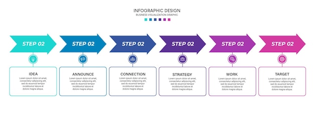 Szablon Projektu Infografiki Wizualizacji Biznesowej Z Opcjami, Krokami Lub Procesami. Może Być Używany Do