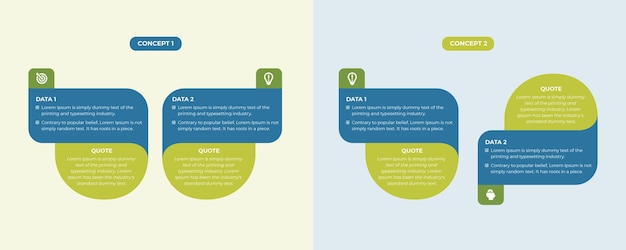 Szablon Projektu Infografiki Z 2 Krokami Lub Projekt Pola Tekstowego