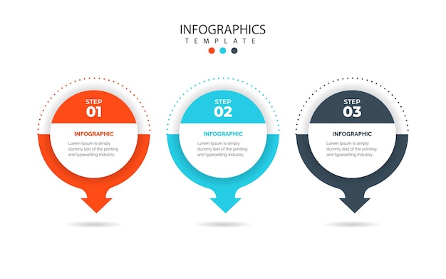 Szablon Projektu Infografiki Z 3 Opcjami Lub Krokami