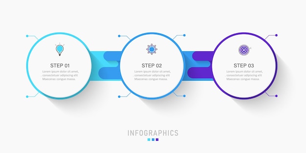 Szablon Projektu Infografiki Z 3 Opcjami Lub Krokami.