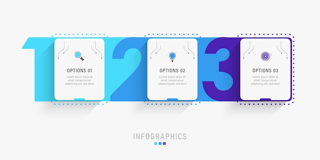 Szablon Projektu Infografiki Z 3 Opcjami Lub Krokami.