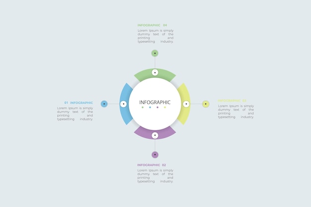 Szablon Projektu Infografiki Z 4 Opcjami Lub Krokami