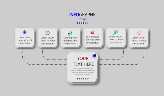 Szablon Projektu Infografiki Z 6 Opcjami Lub Krokami