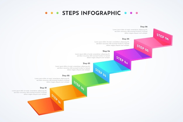 Szablon Projektu Infografiki Z Gradientem Kroków