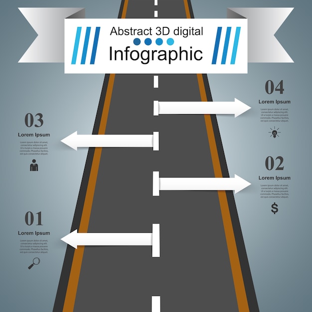 Plik wektorowy szablon projektu infographic drogowych i marketingu ikony