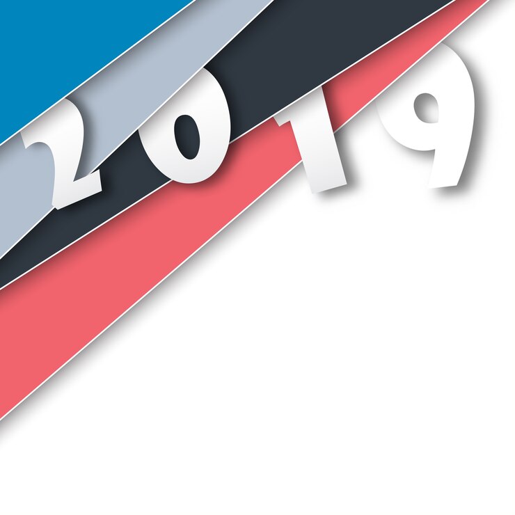 Wektor szablon projektu karty z pozdrowieniami z nowoczesnym tekstem na 2019