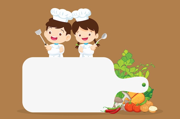 Szablon Projektu Klasy Gotowania Dla Dzieci Szefa Kuchnisłodki Mały Szef Kuchni Gotuje Menu Posiłków
