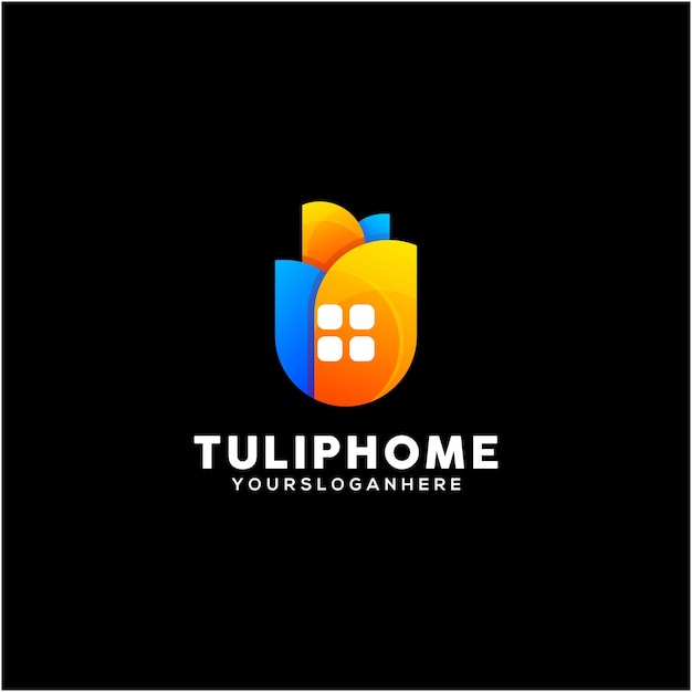 Szablon Projektu Kolorowe Logo Domu Tulipan