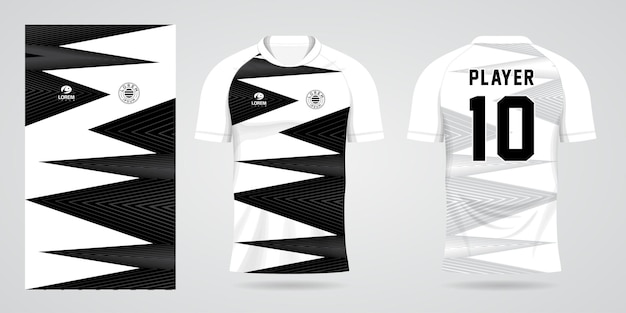 szablon projektu koszulki czarno-białej koszulki sportowej