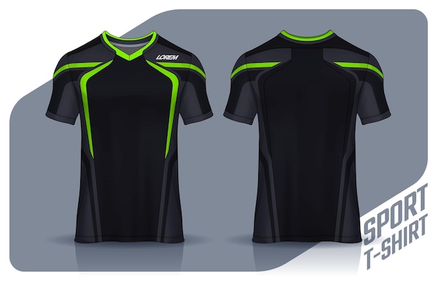 Plik wektorowy szablon projektu koszulki sportowej makieta koszulki piłkarskiej do munduru klubu piłkarskiego, widok z przodu i z tyłu