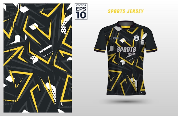 Plik wektorowy szablon projektu koszulki sportowej tshirt z geometrycznym trójkątem półtonów wzór tło grunge