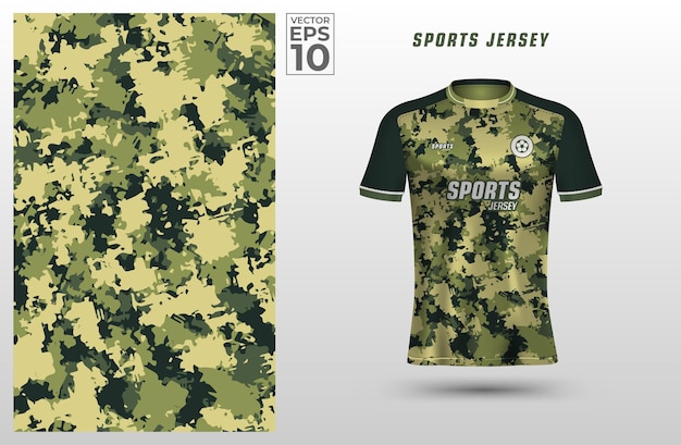 Plik wektorowy szablon projektu koszulki sportowej z abstrakcyjnym wzorem kamuflażu wojskowego