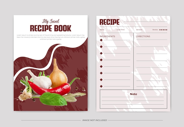 Plik wektorowy szablon projektu książki przepisów na świeże jedzenie dla książki kucharskiej