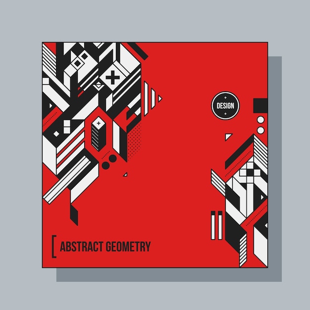 Szablon Projektu Kwadratowy Tła Z Abstrakcyjnych Elementów Geometrycznych. Przydatne Na Plakaty Cd, Reklamy I Plakaty.