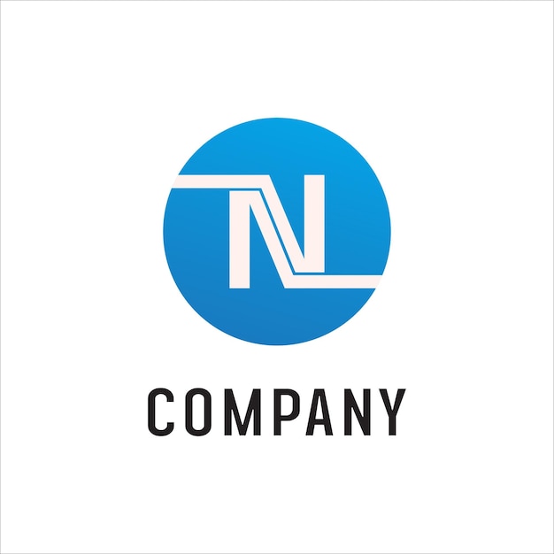 Szablon projektu logo alfabetu niebieskiej litery N NV lub AV