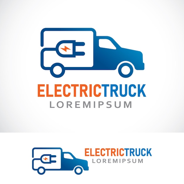 Plik wektorowy szablon projektu logo ciężarówki elektrycznej