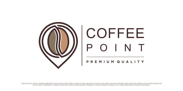 Szablon Projektu Logo Coffee Point Dla Kawiarni Lub Restauracji Z Ikoną Lokalizacji I Elementem Kreatywnym