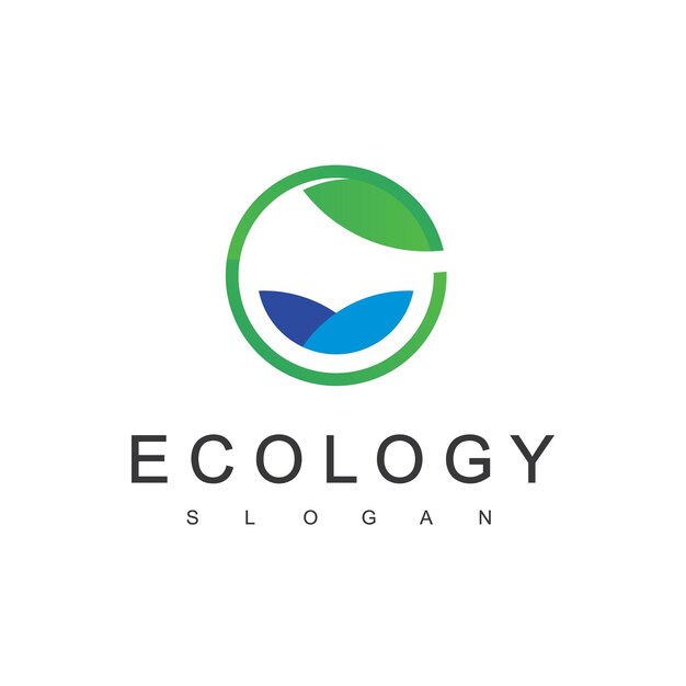 Szablon Projektu Logo Ekologii Liści Wody