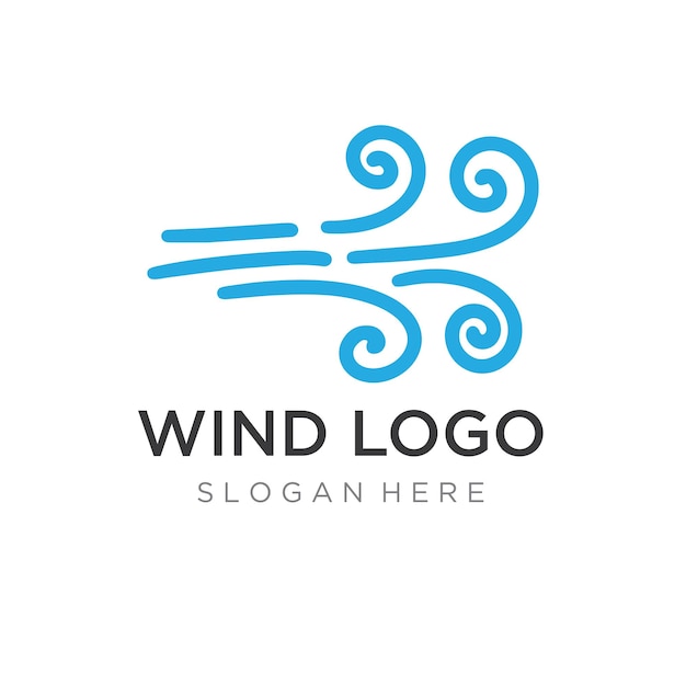 Plik wektorowy szablon projektu logo element falowy kreatywny wiatr lub powietrzelogo dla biznesowego klimatyzatora internetowego
