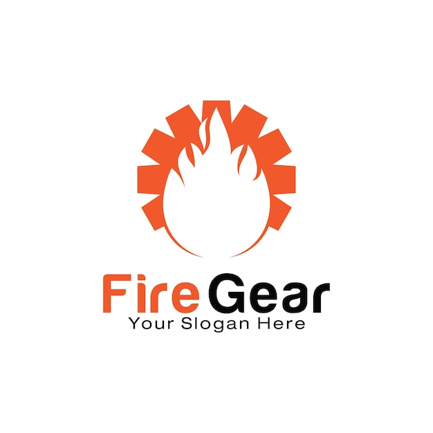 Plik wektorowy szablon projektu logo fire gear