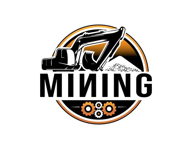 Plik wektorowy szablon projektu logo firmy excavator mining gear