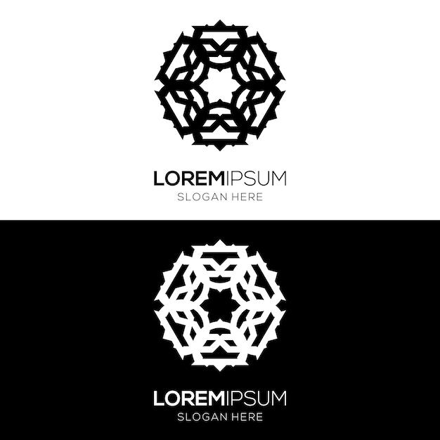 Plik wektorowy szablon projektu logo geometrycznego w formie arabskiego ornamentu islamskiego